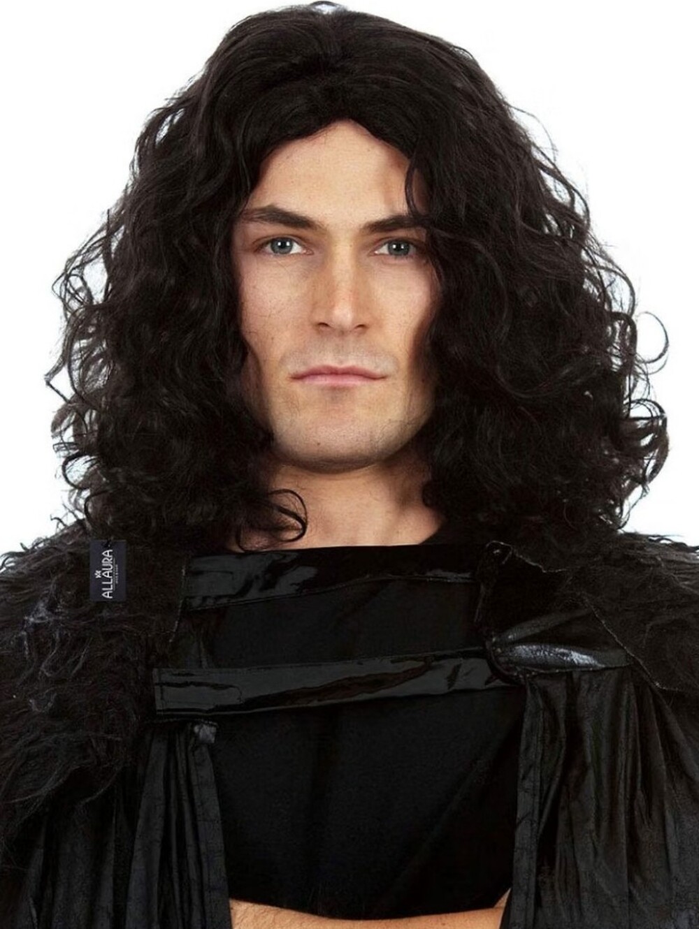 Black Wavy Men's Cosplay Wig with Realistic Texture